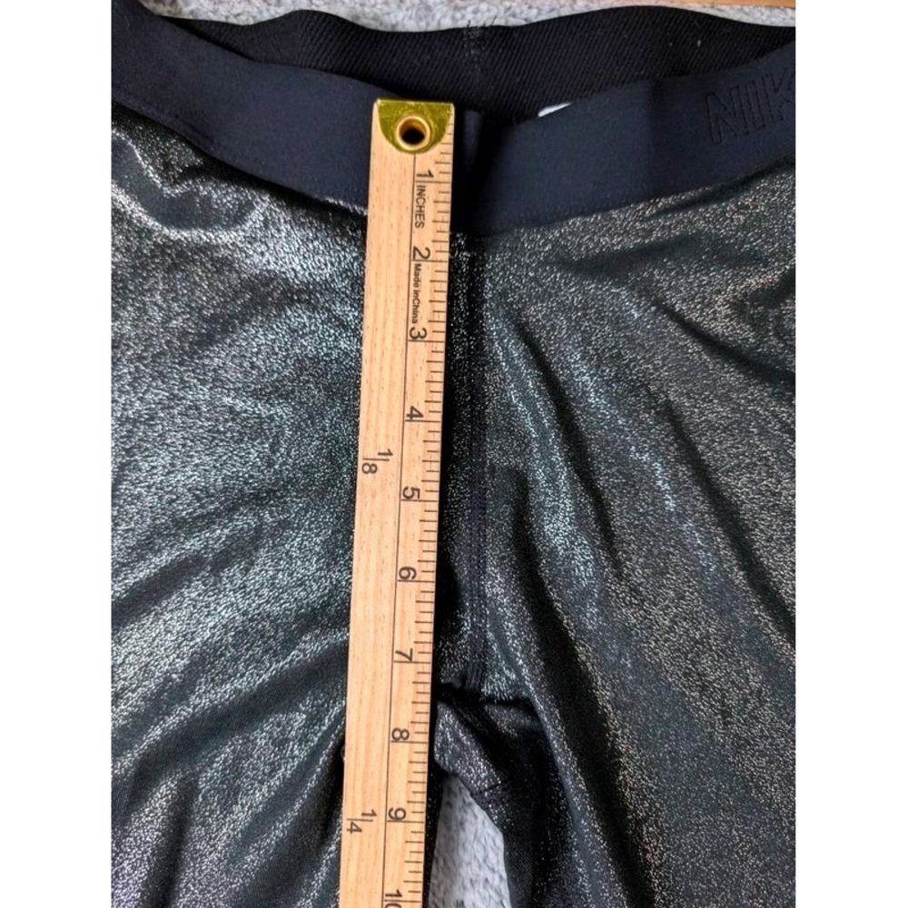 Nike ~ Pro Leggings ~ Women Medium ~ Black Metallic Shimmer ~ Dri-FIT 881778-013 - Picture 8 of 16